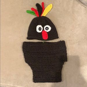 Thanksgiving infant hat and diaper cover